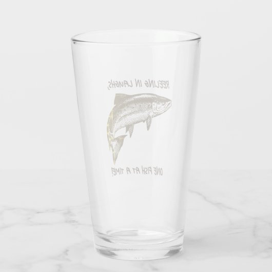 Lachen - Angeln von Bier Glas (Rückseite)