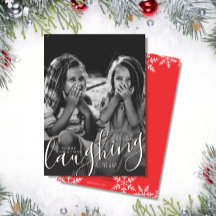 Lachen Auf dem ganzen Weg Schneeflocken Rote Weihn