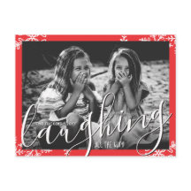 Lachen Auf dem ganzen Weg Schneeflocken Weihnachte