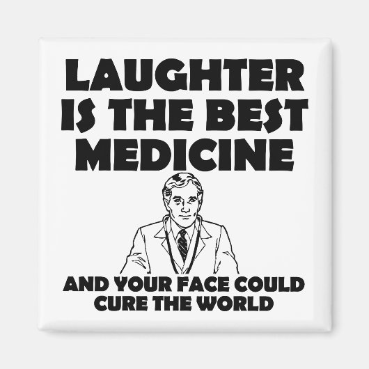 Lachen Beste Medizin Ihr Gesicht Gewitter Magnet (Vorne)