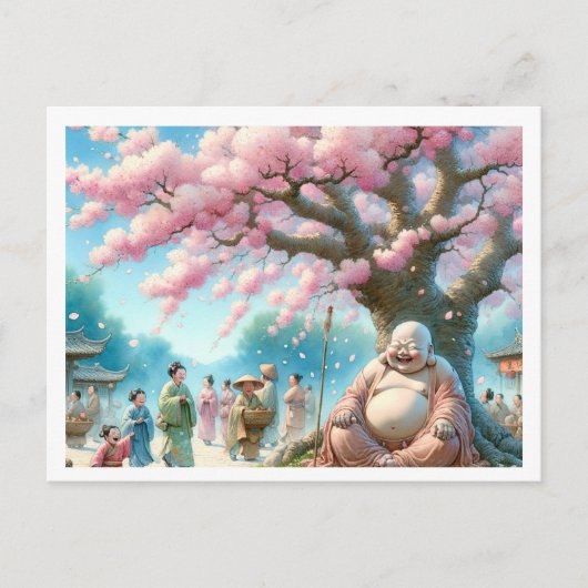 Lachen Buddha Postcard Postkarte (Vorderseite)