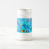 Lachen Delphine tropischen Fischstein Bierglas (Mittel)