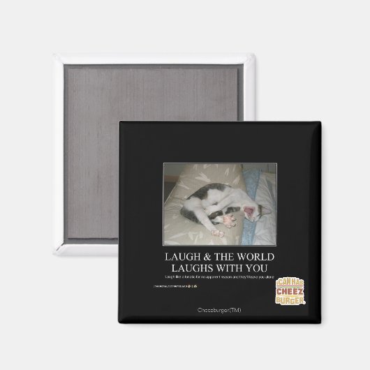 Lachen & die Welt lacht mit dir Magnet (Vorderseite/Rückseite)