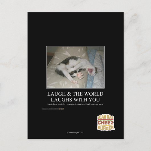 Lachen & die Welt lacht mit dir Postkarte (Vorderseite)