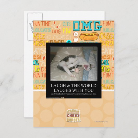 Lachen & die Welt lacht mit dir Postkarte (Vorne/Hinten)