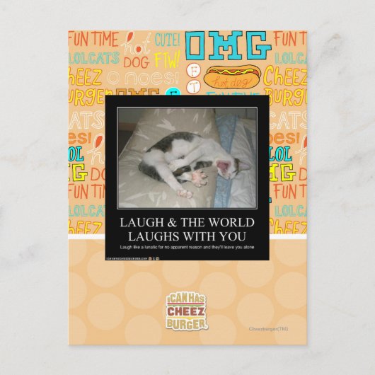 Lachen & die Welt lacht mit dir Postkarte (Vorderseite)