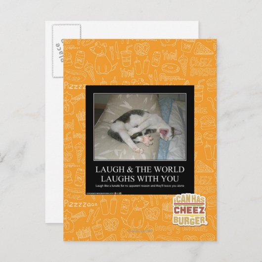 Lachen & die Welt lacht mit dir Postkarte (Vorne/Hinten)