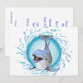 Lachen Dolphin in Splash Circle Einladung (Vorne/Hinten)