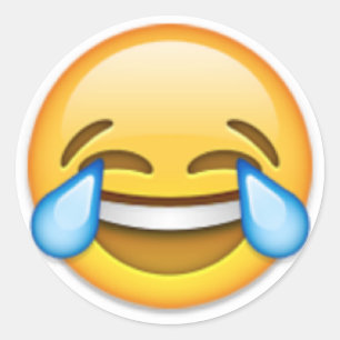 Lachen Emoji Runder Aufkleber