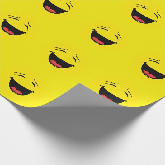 Lachen Face Funny Emoticon Geschenk Geschenkpapier (Ecke)