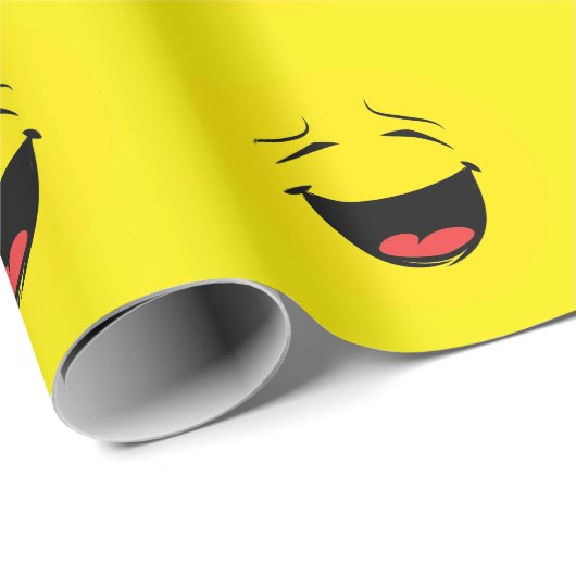 Lachen Face Funny Emoticon Geschenk Geschenkpapier (Rolleneckpunkt)