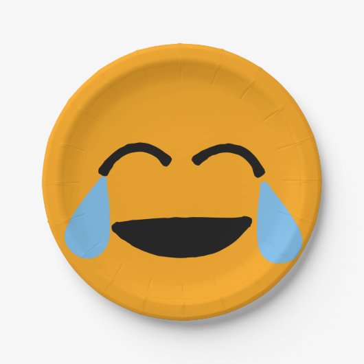 Lachen Gesicht Funny Orange Emoticon Emojii Pappteller (Vorderseite)