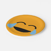 Lachen Gesicht Funny Orange Emoticon Emojii Pappteller (Schrägansicht)