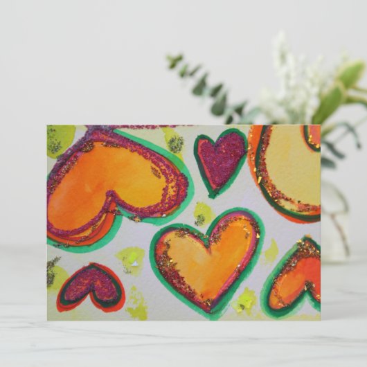 Lachen Herz Pink Bliss Custom Einladung - Einladun (Stehend Vorderseite)