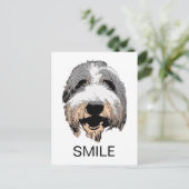 Lachen Hund SMILE Postkarte (Stehend Vorderseite)