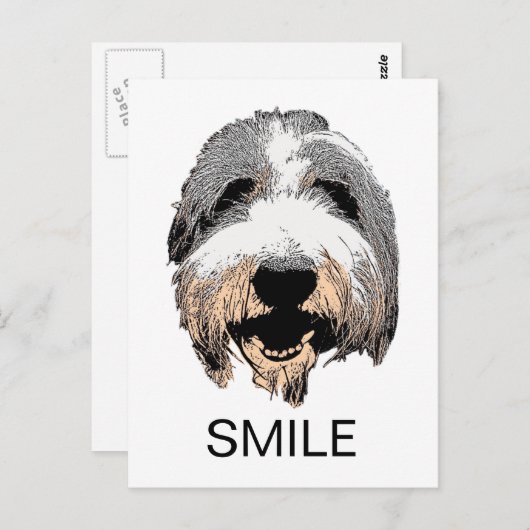 Lachen Hund SMILE Postkarte (Vorne/Hinten)