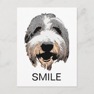Lachen Hund SMILE Postkarte