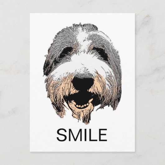 Lachen Hund SMILE Postkarte (Vorderseite)