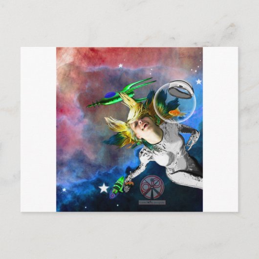 Lachen im Weltraum Postkarte (Vorderseite)