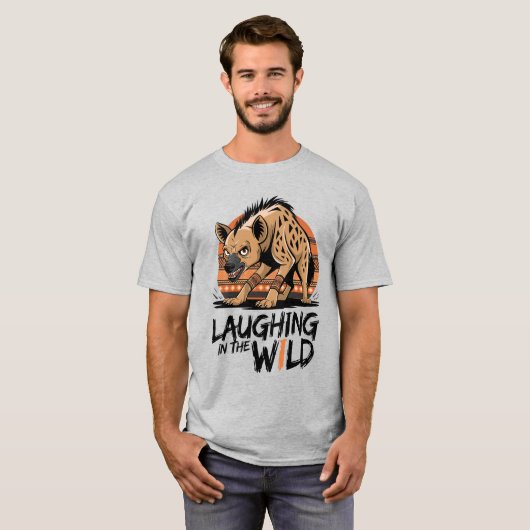 Lachen im Wilden - Fierce Hyena Tribal Style T-Shirt (Vorne ganz)