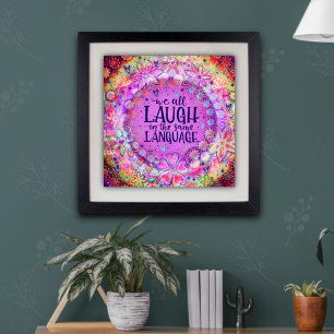 Lachen in derselben Sprache Lila Inspiration Poster
