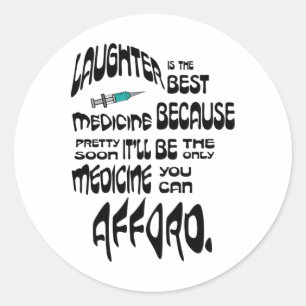 Lachen ist das beste medikamentöse runder aufkleber