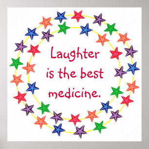 Lachen ist die beste Medizin Bunter Stern Poster
