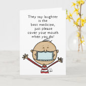 Lachen ist die beste Medizin, Covid-19 Förderung Karte (Gelbe Blume)