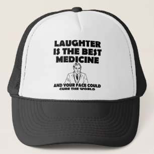Lachen ist die beste Medizin Dein Gesicht Lustige Truckerkappe