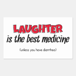 Lachen ist die beste Medizin   Funny Zitat Rechteckiger Aufkleber