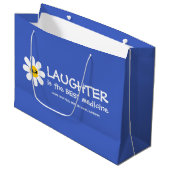 Lachen ist die beste Medizin-Geschenktasche Große Geschenktüte (Vorderseite Schrägansicht)