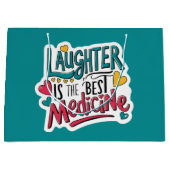 Lachen ist die beste Medizin-Geschenktasche Große Geschenktüte (Vorderseite)