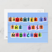 Lachen ist die beste Medizin Postkarte (Vorne/Hinten)
