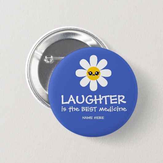 Lachen ist die beste Medizin-Taste Button (Vorne & Hinten)