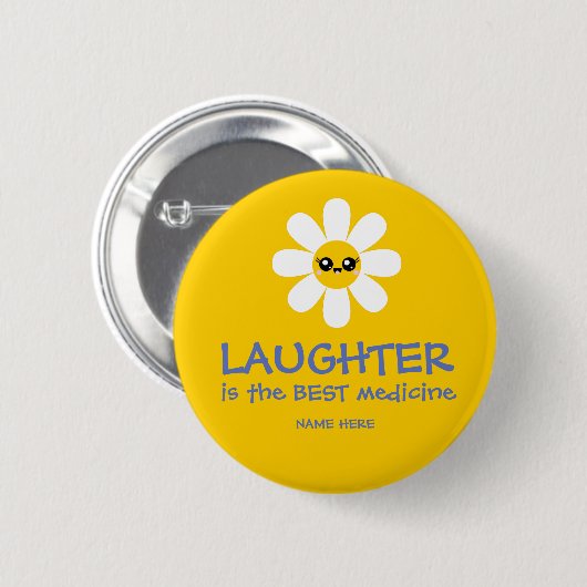 Lachen ist die beste Medizin-Taste Button (Vorne & Hinten)