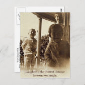 Lachen ist die Kurze Entfernung zwischen 2 Persone Postkarte (Vorne/Hinten)