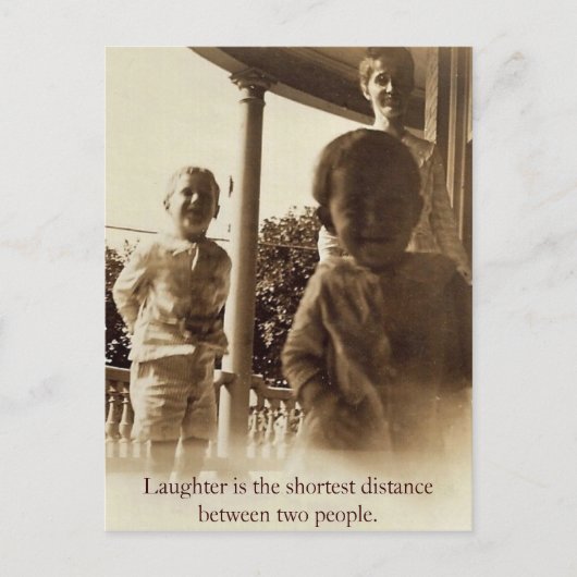 Lachen ist die Kurze Entfernung zwischen 2 Persone Postkarte (Vorderseite)
