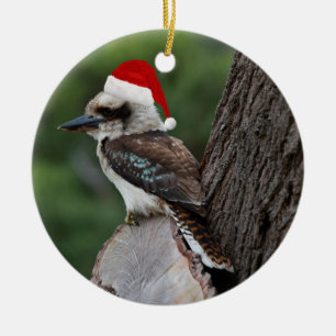Lachen Kookaburra Bird Weihnachten Rote Weihnachts Keramik Ornament