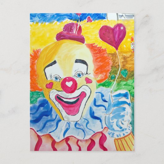 Lachen Larry die Clown-Postkarte Postkarte (Vorderseite)