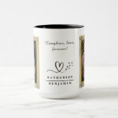 Lachen, Liebe, ewig Couple Valentine Foto B&W Tasse (Zentrum)