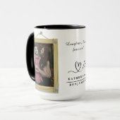 Lachen, Liebe, ewig Couple Valentine Foto B&W Tasse (Vorderseite Links)