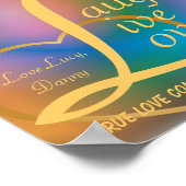 Lachen Live Liebe Poster individualisieren (Ecke)