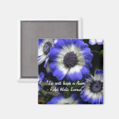 Lachen mit Blume Magnet (Vorderseite/Rückseite)