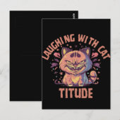 Lachen mit Katzenhöhe Postkarte (Vorne/Hinten)