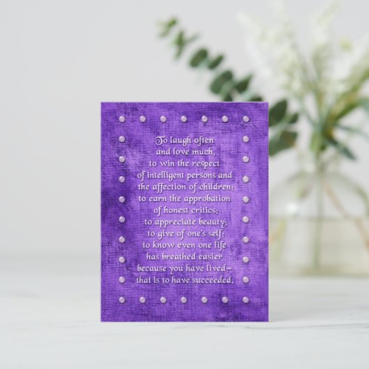 Lachen oft, Liebe viel... Postcard. Postkarte (Stehend Vorderseite)