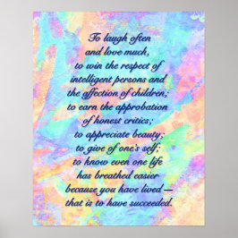 Lachen oft, Liebe viel... Poster Print.