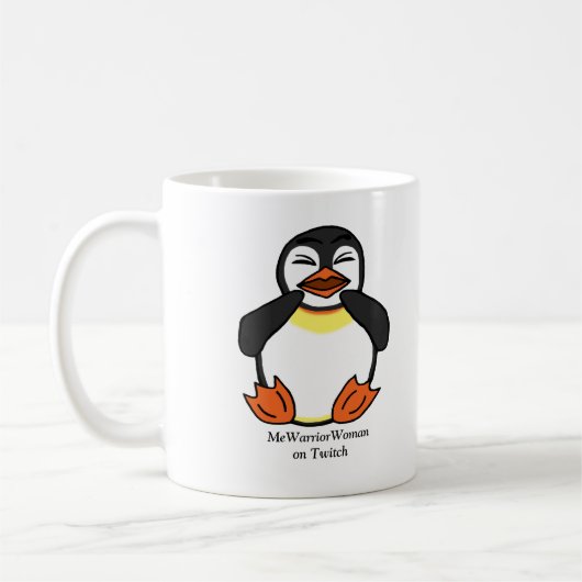 Lachen Pinguin, MeWarriorFrau auf Twitch Kaffeetasse (Links)