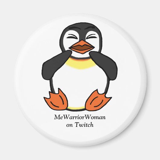 Lachen Pinguin, MeWarriorFrau auf Twitch Magnet (Vorne)