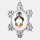 Lachen Pinguin, MeWarriorFrau auf Twitch Schneeflocken Zinn-Ornament (Rechts)