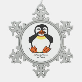 Lachen Pinguin, MeWarriorFrau auf Twitch Schneeflocken Zinn-Ornament
